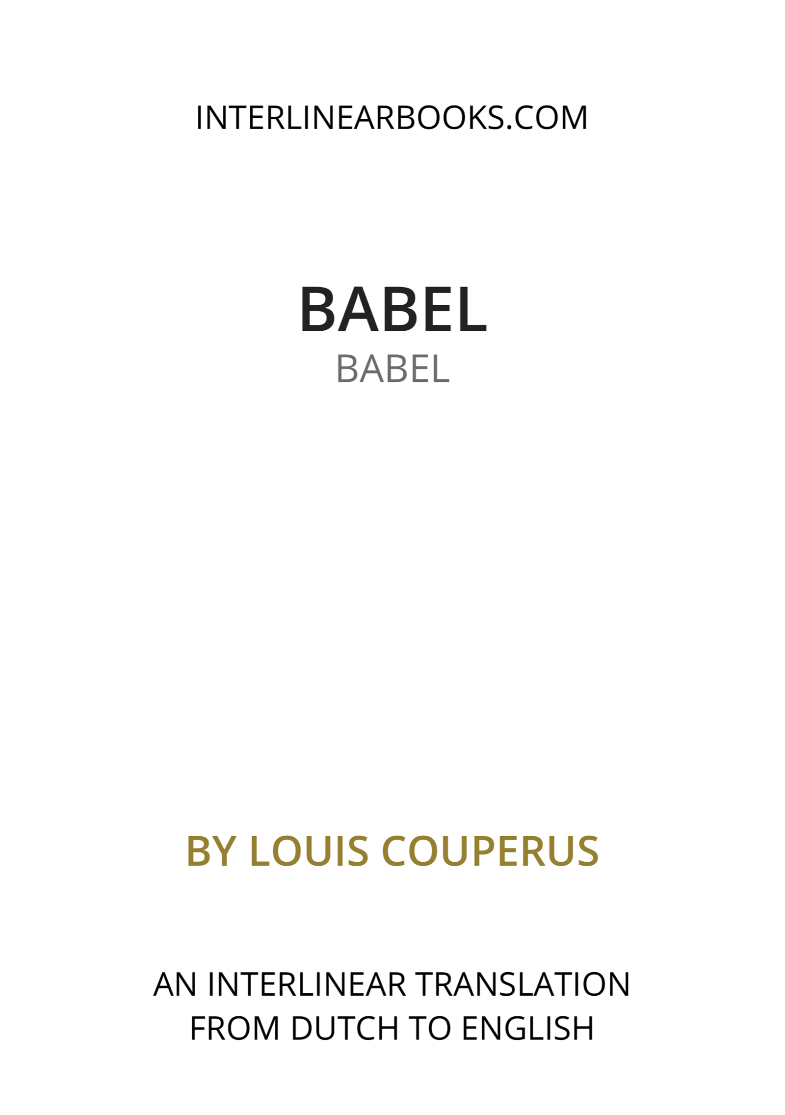 Dutch book: Babel / Babel