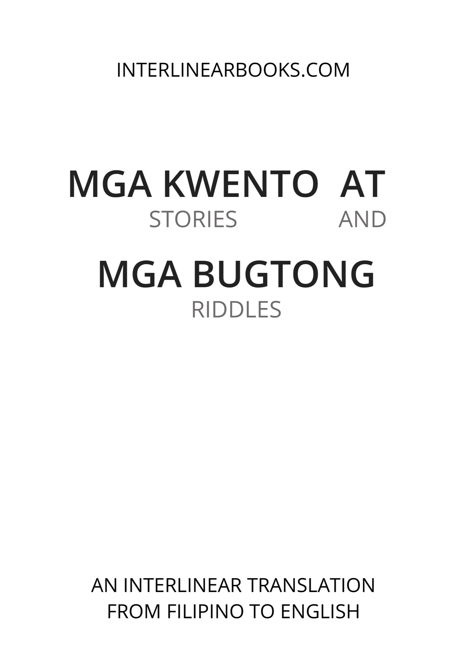 Filipino book: Mga Kwento at Mga Bugtong / Stories and Riddles