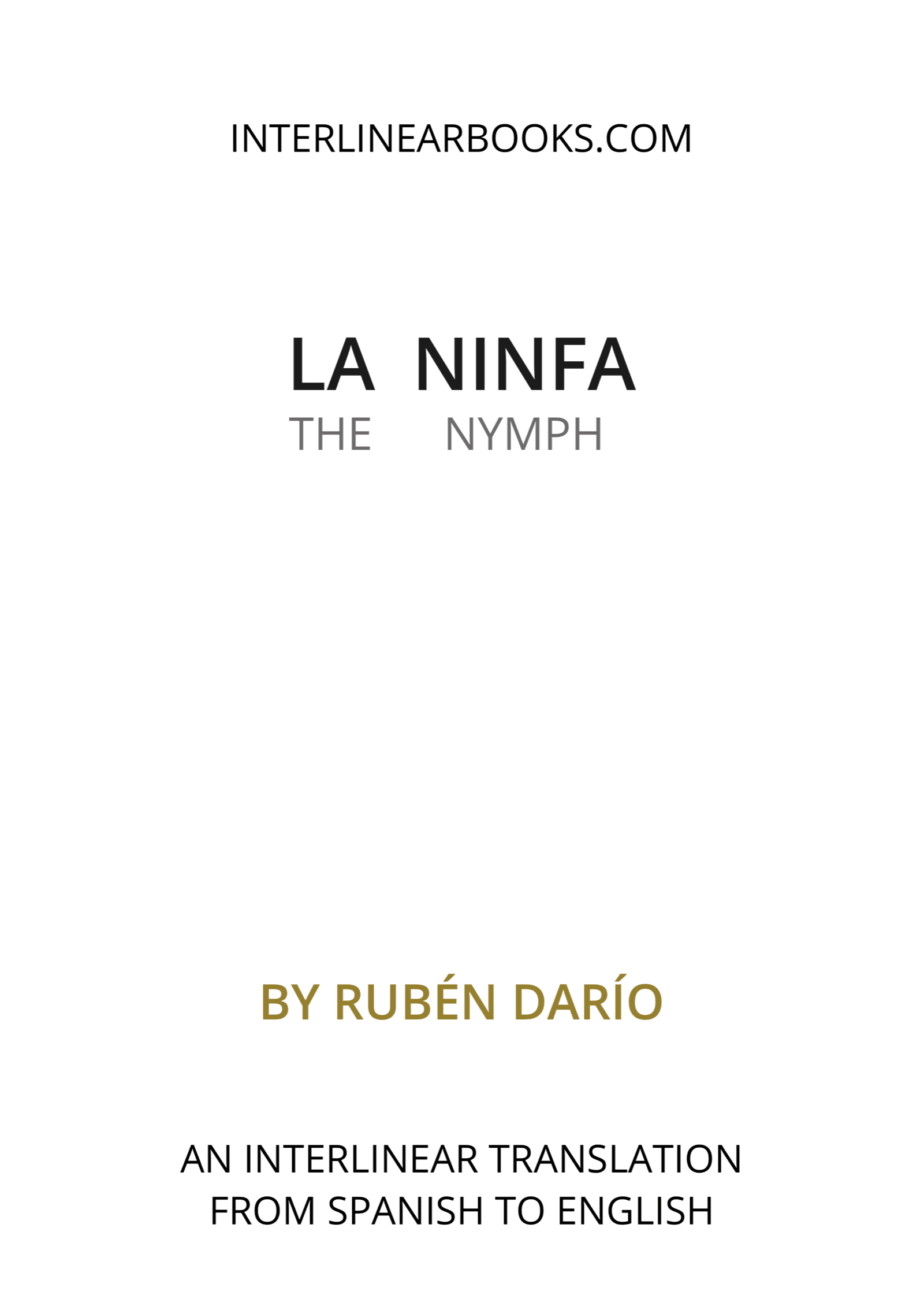 Spanish book: La ninfa / The Nymph