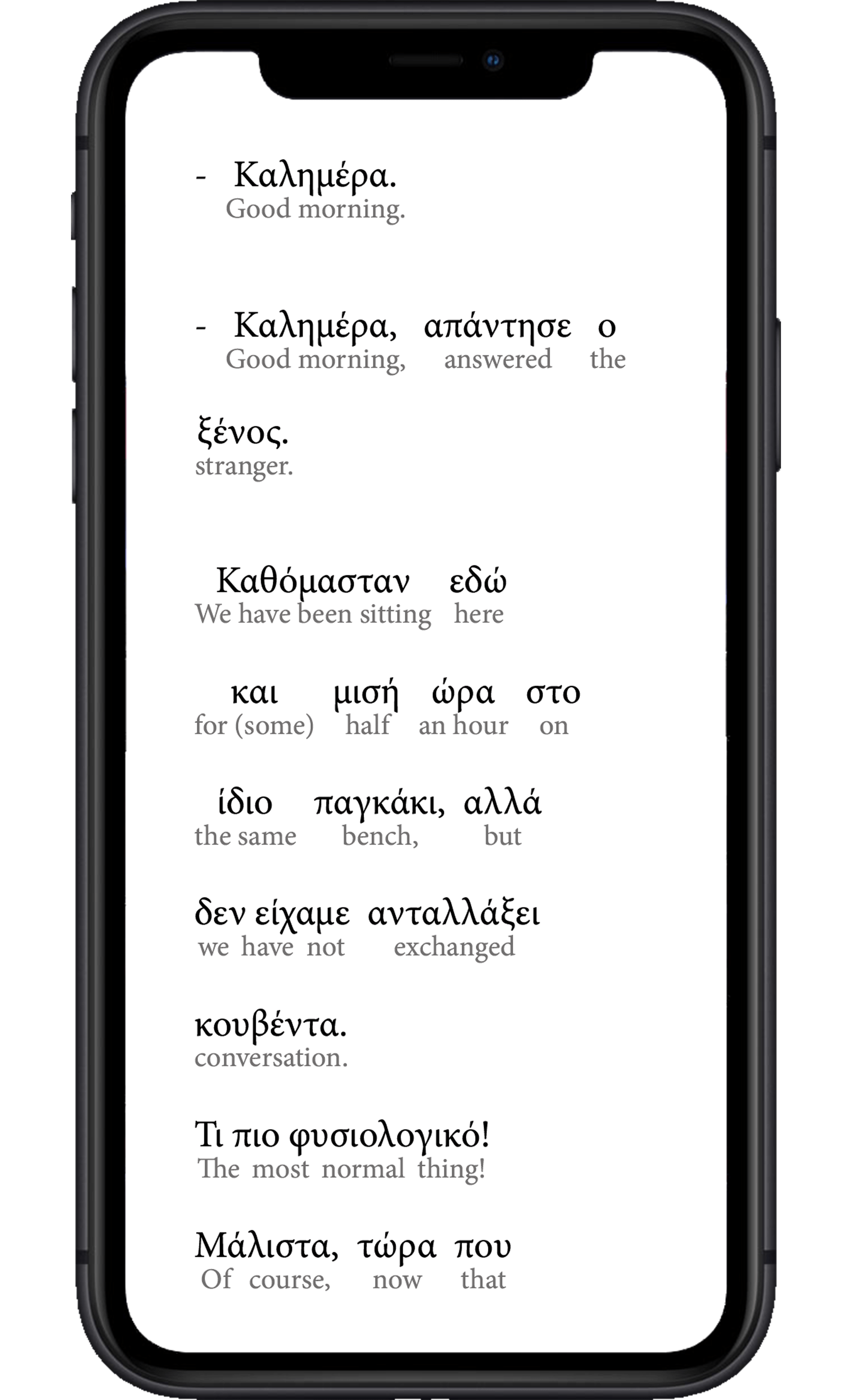 How the Interlinear translation method works, vertical display